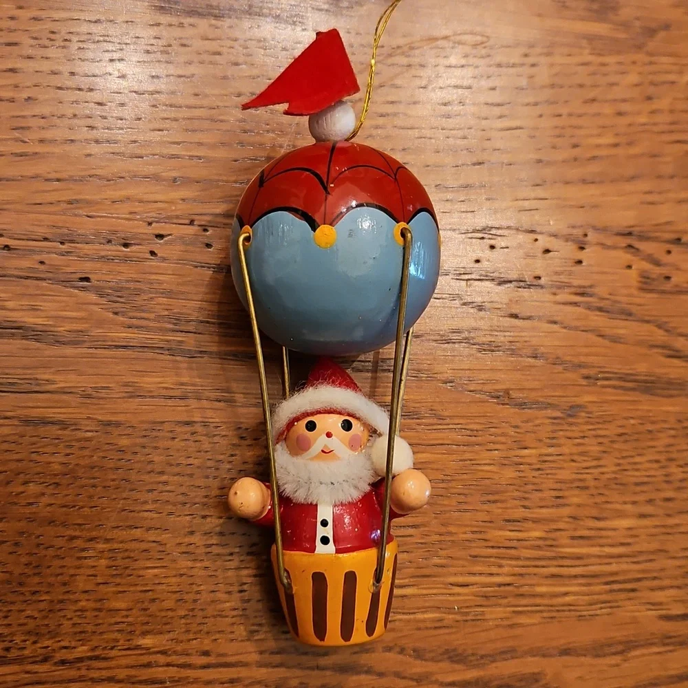 Santa Ornaments or Gift Box Decorations Christmas Rockwell Wood Metal